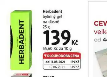 dm drogerie Herbadent byliný gel na dásně nabídka