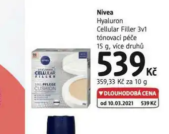 dm drogerie Nivea hyaluron cellular filler pečující tónovací péče 3v1 nabídka