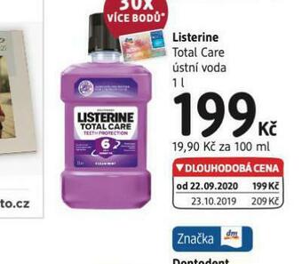 dm drogerie Listerine ústní voda nabídka
