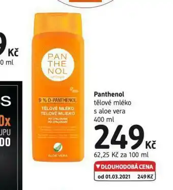 dm drogerie Panthenol tělové mléko s aloe vera nabídka