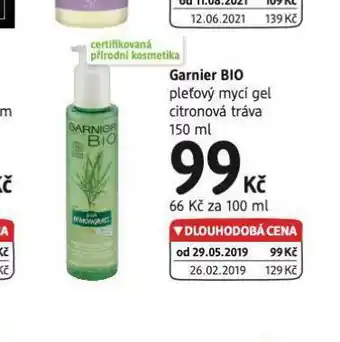 dm drogerie Garnier bio pleťový mycí gel nabídka