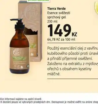 dm drogerie Tierre verde sprchový gel nabídka