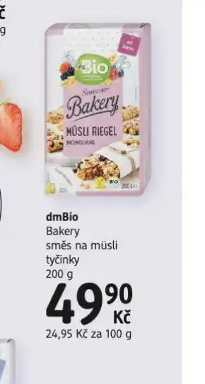 dm drogerie Dmbio bakery smšs na müsli tyčinky nabídka