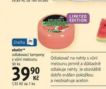 dm drogerie Ebelin odlakovací tampony s vůní melounu nabídka