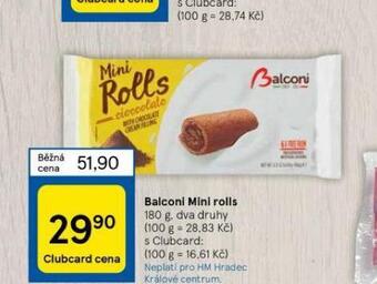 Tesco Balconi mini rolls nabídka