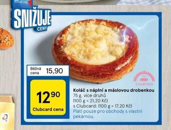 Tesco Koláč s náplní a máslovou drobenkou nabídka