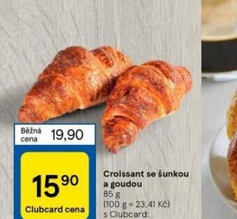 Tesco Croissant se šunkou a goudou nabídka