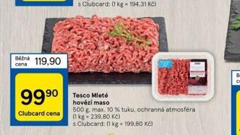 Tesco Mleté hovězí maso nabídka