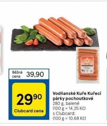 Tesco Kuřecí párky pochoutkové nabídka