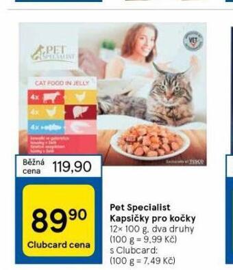 Tesco Pet specialist kapsičky pro kočky nabídka