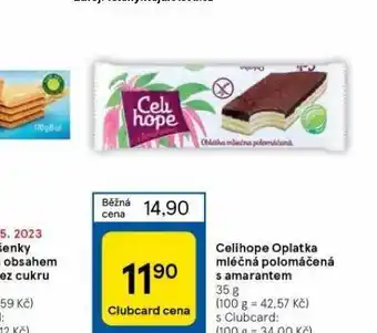 Tesco Celipohe oplatka mléčná polomáčená s amarantem nabídka