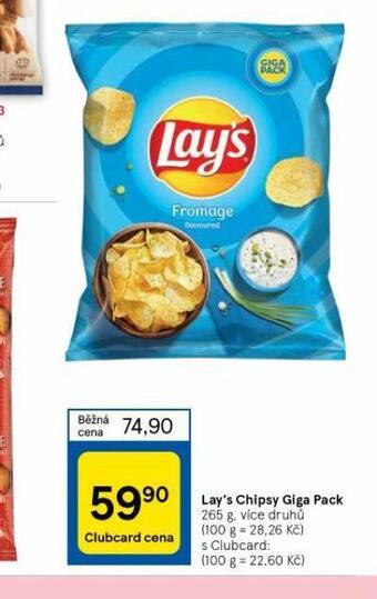 Tesco Lay´s chipsy giga pack nabídka