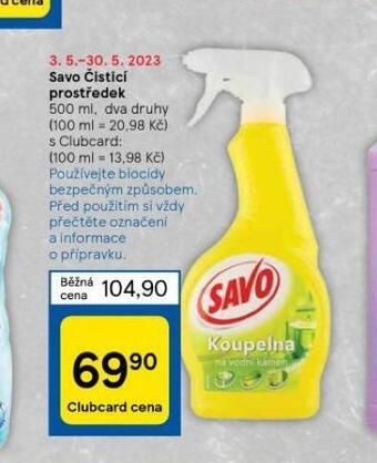 Tesco Savo čistící prostředek nabídka