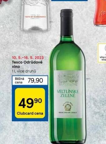 Tesco Tesco odrůdové víno nabídka