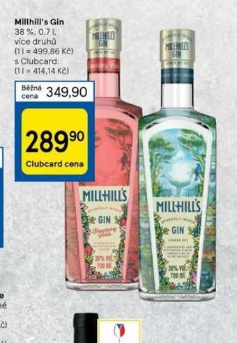 Tesco Millhill´s gin nabídka
