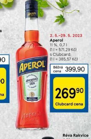 Tesco Aperol nabídka