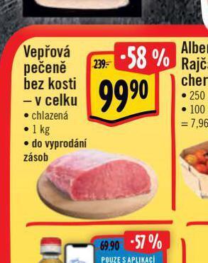 Albert Vepřová pečeně bez kosti nabídka