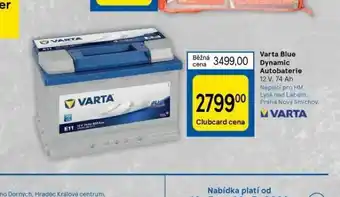 Tesco Varta blue dynamic autobaterie 74 ah nabídka