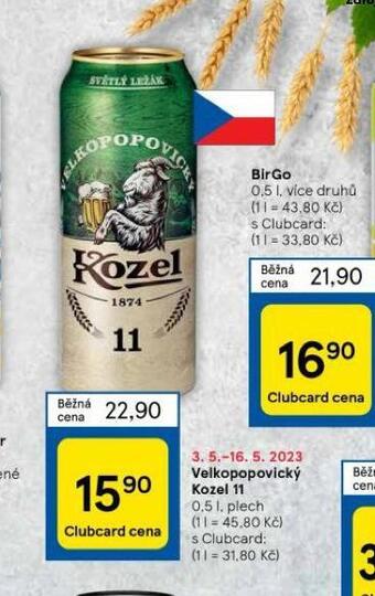 Tesco Pivo velkopopovický kozel 11 nabídka