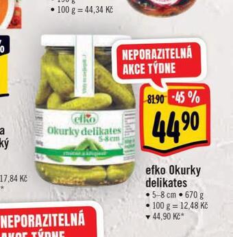 Albert Efko okurky delikates nabídka