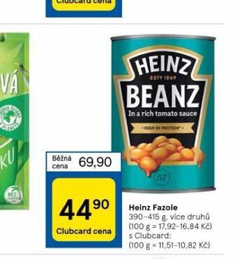 Tesco Heinz fazole nabídka