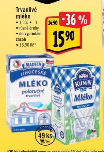 Albert Trvanlivé mléko 1,5% nabídka