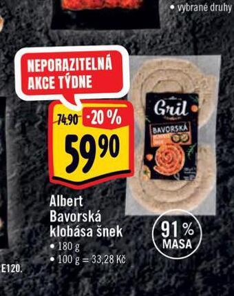 Albert Albert bavorská klobása šnek nabídka