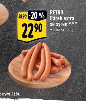 Albert Retro párek extra se sýrem nabídka