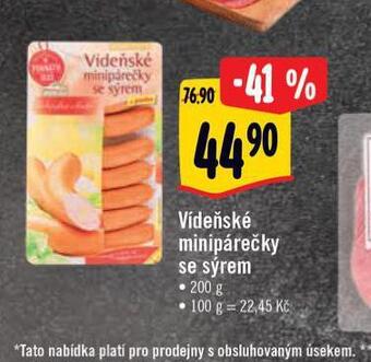 Vídeňské minipárečky se sýrem