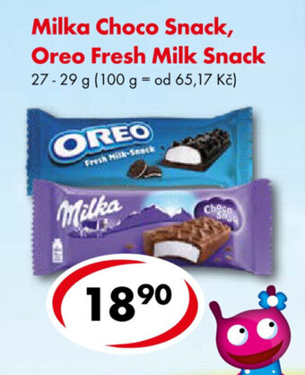 CBA Milka Choco Snack, Oreo Fresh Milk Snack 27-29 g nabídka