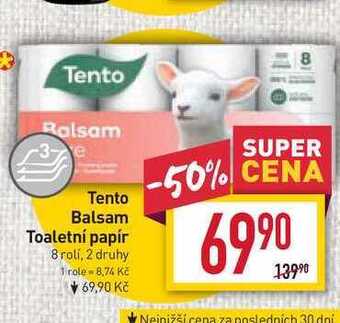 Billa Tento balsam toaletní papír 8 rolí nabídka
