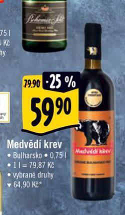 Albert Medvědí krev nabídka