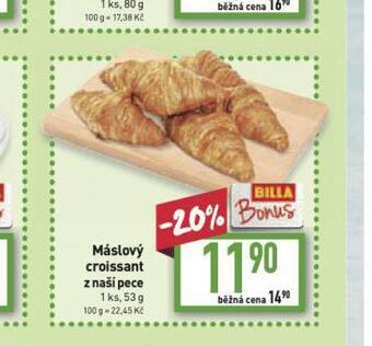 Billa Máslový croissant nabídka