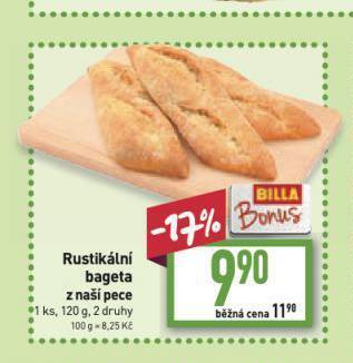 Billa Rustikální bageta nabídka