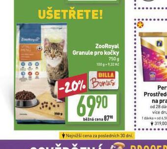 Billa Zooroyal granule pro kočky nabídka
