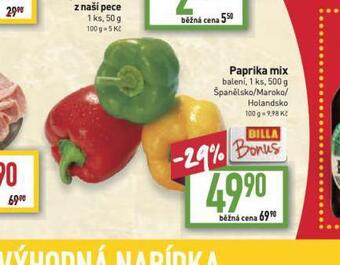Billa Paprika mix nabídka