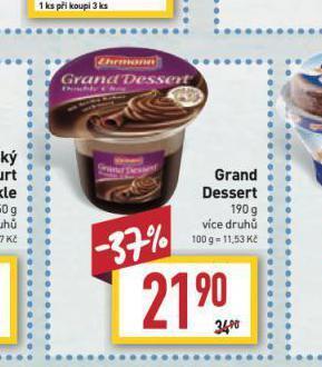 Billa Grand dessert nabídka