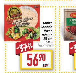 Billa Antica cantina wrap tortilla nabídka