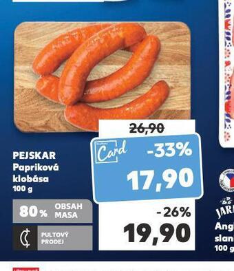 Kaufland Pejskar papriková klobása nabídka