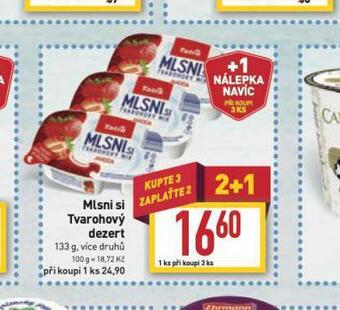 Billa Mlsni si tvarohový dezert nabídka