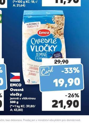 Kaufland Emco ovesné vločky nabídka