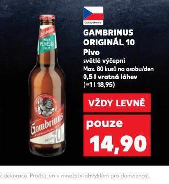 Kaufland Pivo gambrinus originál nabídka