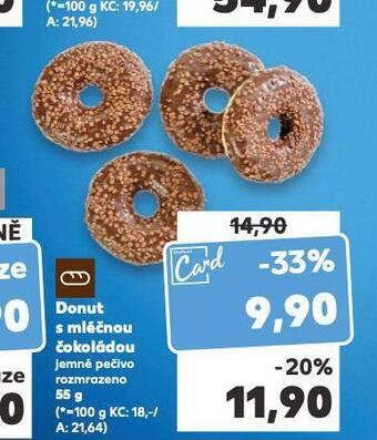 Kaufland Donut s mléčnou čokoládou nabídka