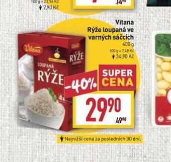 Billa Vitana rýže loupaná ve varných sáčcích nabídka