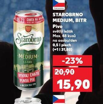 Kaufland Pivo starobrno medium, bitr nabídka