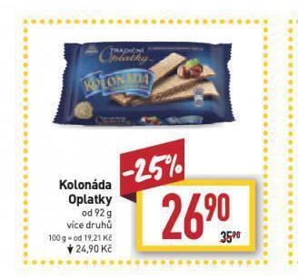 Billa Kolonáda oplatky nabídka