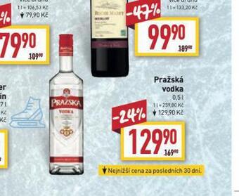 Billa Pražská vodka nabídka