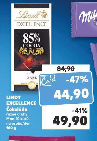 Kaufland Lindt excellence čokoláda nabídka