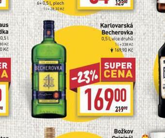Billa Karlovarská becherovka nabídka