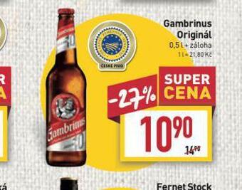 Billa Pivo gambrinus originál nabídka